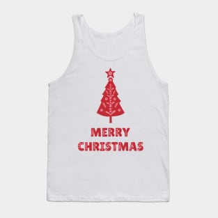 Scandinavian Christmas Tree Pink & Red Tank Top